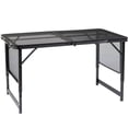 thumbnail image 3 of IVV Folding Grill Table, Outdoor Foldable Camping Table, 4.7 FT Portable Picnic Table Adjustable Height & Mesh Bag, Lightweight Aluminum Tables with Wing Panels for Outside BBQ, Yard, Black, 3 of 7