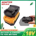 thumbnail image 1 of Adaptador para Dewalt para Milwaukee Batería Li-ion de 18V Convertir a para Herramientas Metabo, 1 of 7