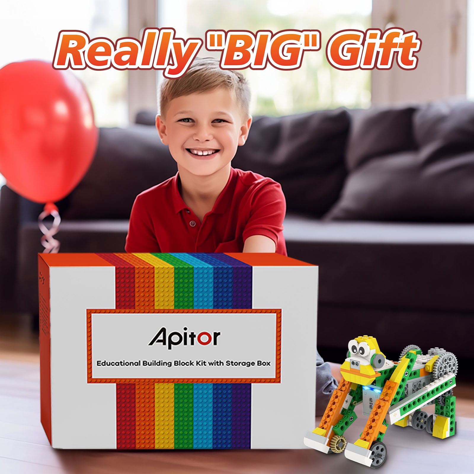 Apitor Robot Q Storage Robot Building Kit, 20-in-1 Programmable APP RC Robot/Car Robotics Coding Kit, STEM Birthday Gifts for Boys Girls Kids Aged 6-12