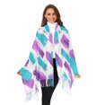 thumbnail image 3 of FORMRS Womens Scarf Winter Soft Long Big Warm Shawls Wrap Tassel Scarves, Purple Drawing, 3 of 9