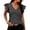 Z1-Black, variant on Summer Solid Ruffle Top for Women, V-Neck Flutter Sleeve Casual Daily Wear Beach Vacation Top