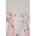 thumbnail image 6 of Women's Pink Floral Contrast Edge Layered Short Sleeve Mini Dress - [ZhiHiMeRi] | (US 12-14)L, 6 of 11