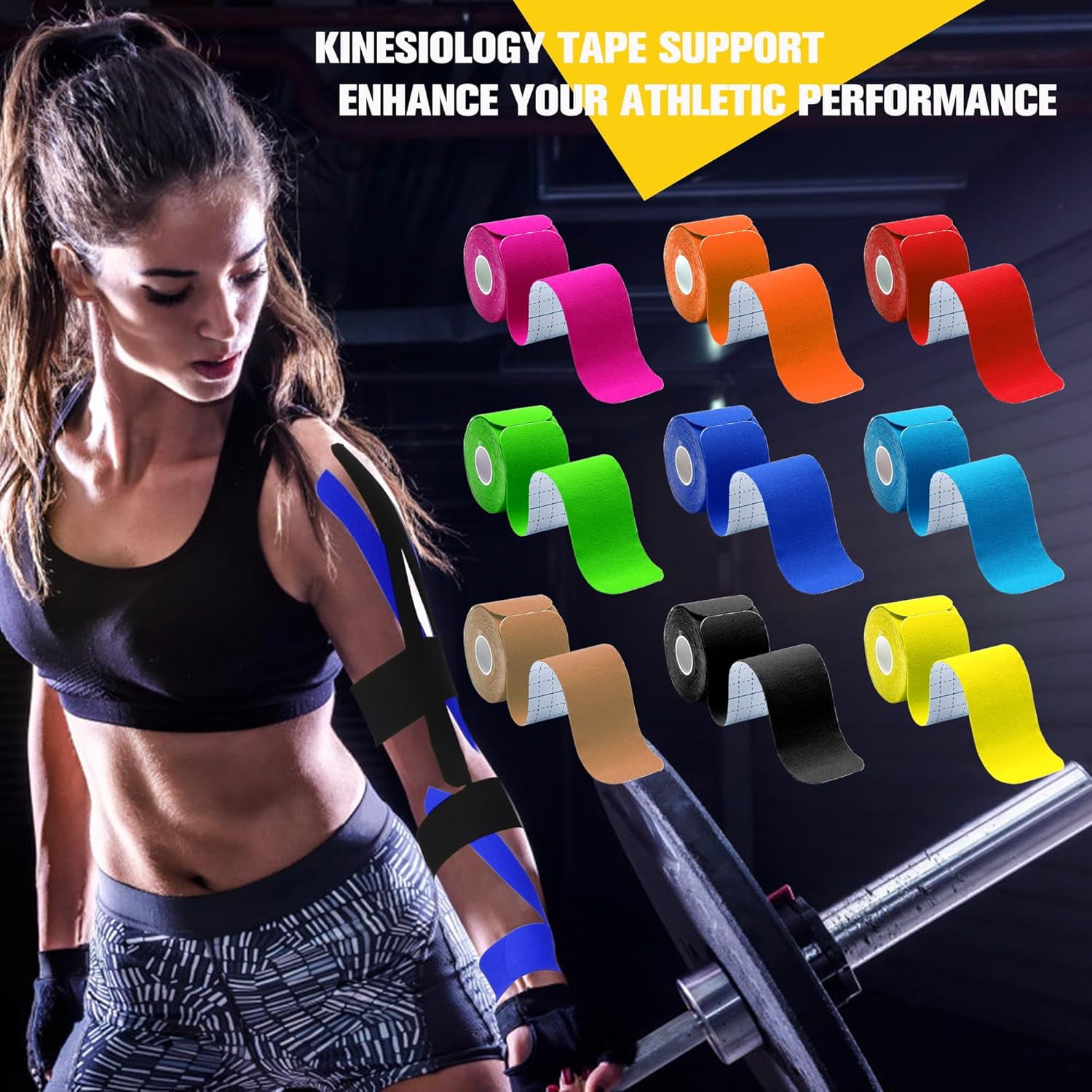 Kinesiology Tape Rolls, Athletic Sports Tape for Muscle Joints