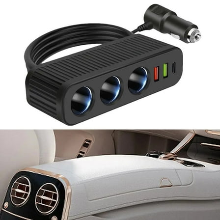 3 in 1 Car Charger Adapter 120W Plug And Play Splitter PD For QC3.0 Dual USB
