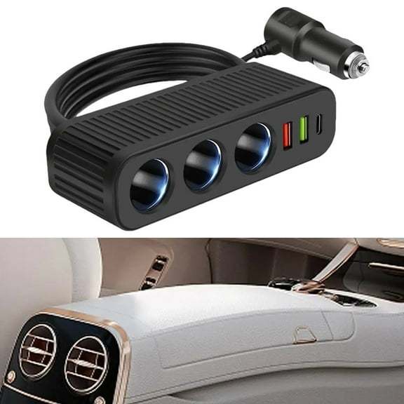 3 in 1 Car Charger Adapter 120W Plug And Play Splitter PD For QC3.0 Dual USB