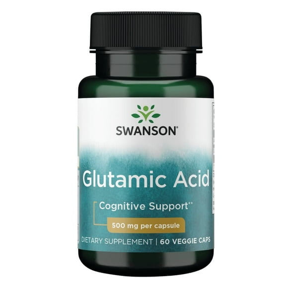 Swanson Glutamic Acid 500 mg 60 Veggie Capsules