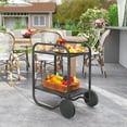 thumbnail image 2 of Outsunny Chariot de Grill avec Rangement, Chariot à Barre Roulante à 2 Niveaux sur Roues, Noir, 2 of 10