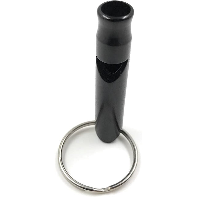 Silbato de emergencia, silbato de señal, silbato para perros, silbato de emergencia, silbato de alarma, silbato de defensa personal con llavero, hasta 140db, negro brillar Electrónica