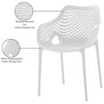thumbnail image 2 of Meridian Furniture Mykonos White Outdoor Patio Dining Chair (Set of 4), 2 of 7
