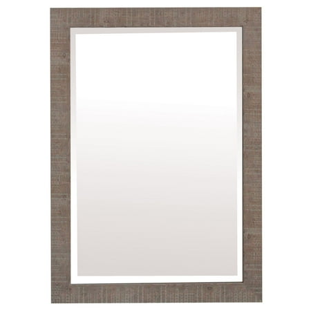 - Yosemite Home Shallow Brown Texture Wood Framed Wall Mirror