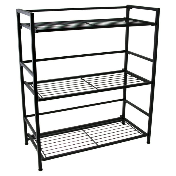 FlipShelf-Folding Metal Shelf-No Assembly-Bookcase-Style (3 shelves ...