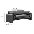 thumbnail image 5 of Modway Waverly Modern Velvet Sofa with 2 Throw Pillows, Gray, 5 of 9