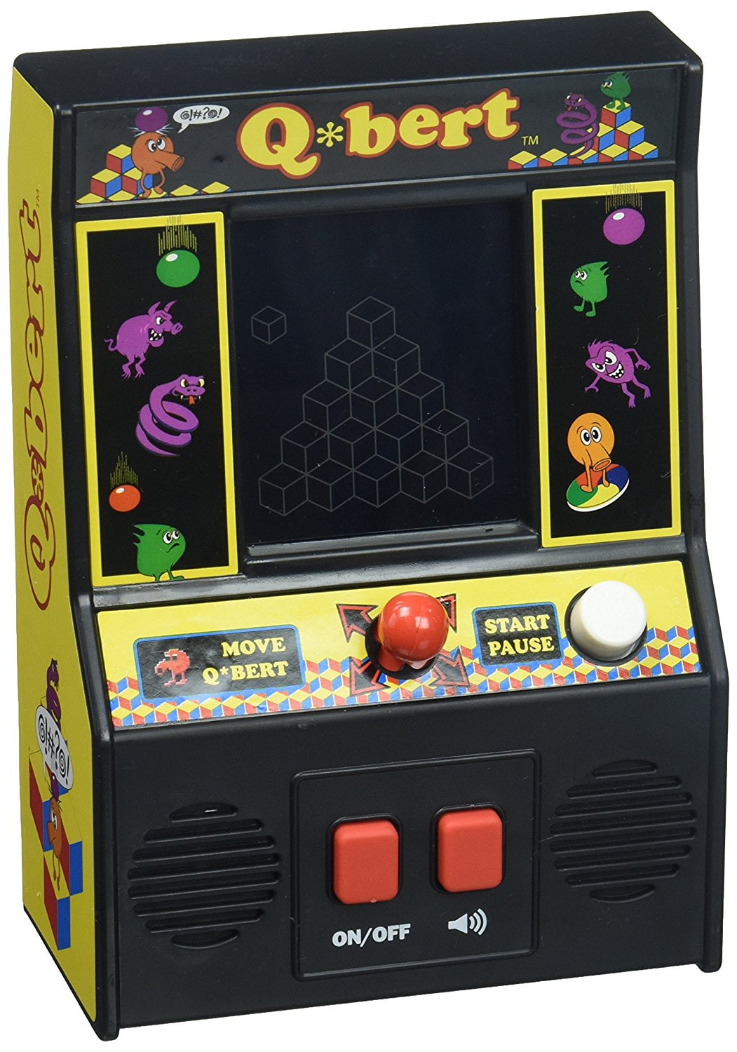Cp Usa Mini Retro Black Q'Bert Arcade Game With Authentic Arcade Sounds