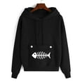 thumbnail image 5 of XIAOCHA Women's Fishbone Print Hoodie Oversized Long Sleeve Hooded Pullover Soft Casual Everyday Hoodies, 5 of 8