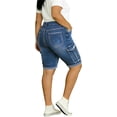 thumbnail image 2 of QERINTE Women Plus Size Jean Shorts Cargo Bermuda Shorts High Rise Casual Stretchy Womens Long Denim Shorts Summer Jorts, 2 of 6