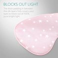 thumbnail image 4 of Antifaz para dormir de seda rosa, antifaz nocturno 100% de seda para cubrir los ojos, accesorio suave para la cabeza para dormir en viajes en avión, protección ligera JM, 4 of 5