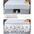 thumbnail image 7 of Blue Beige Spring Floral Wrap Around Bed Skirts for King Bed 18" Drop,Bed Skirt with Adjustable Elastic Belt Dust Ruffle Bed Valance for Bedroom Hotel Summer Botanical Watercolor Bed Frame Cover, 7 of 7