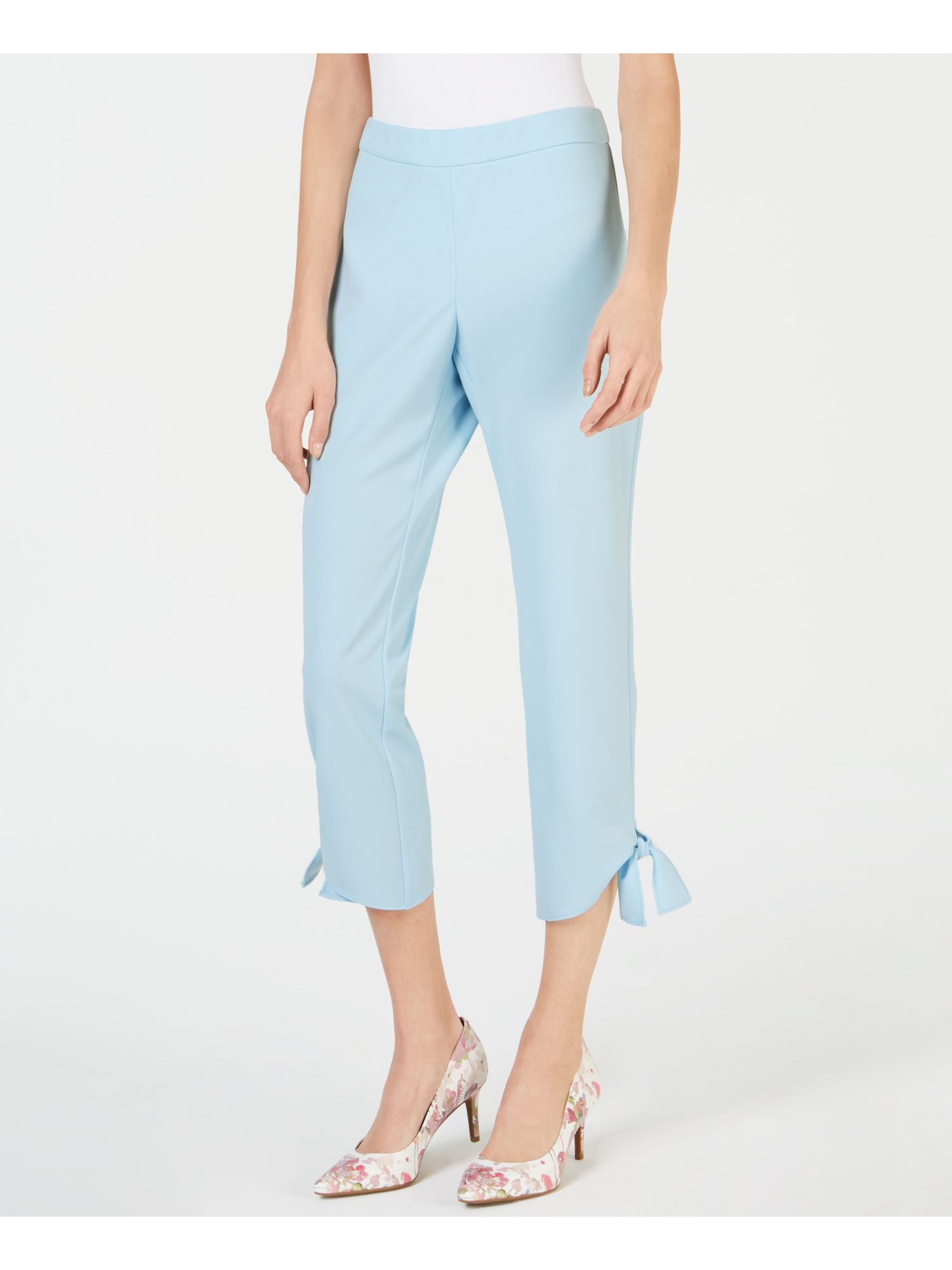 ALFANI Womens Light Blue Tie Capri Jeans 6