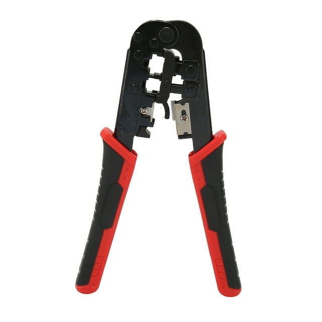 Wire Crimper Tool, Ethernet Crimping Tool Comfortable Grip RJ11 RJ12 6P RJ45 8P Black Oxide Finish Cable Stripping Function For Telephone Cable