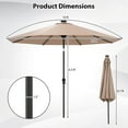 thumbnail image 3 of Costway 10 FT Solar Patio Umbrella with 96 Multi-colored LED Lights & 9 Modes Vented Top, 3 of 10