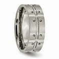 thumbnail image 4 of Grey Titanium Ring Band Wedding 8mm Brushed and Polished, 4 of 6
