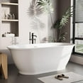 thumbnail image 2 of IDEALHOUSE Glossy White Acrylic Oval Freestanding Bathtub, Model 6125, Modern Soaking Tub with Chrome Drain and Overflow, Home Spa Upgrade, 2 of 7