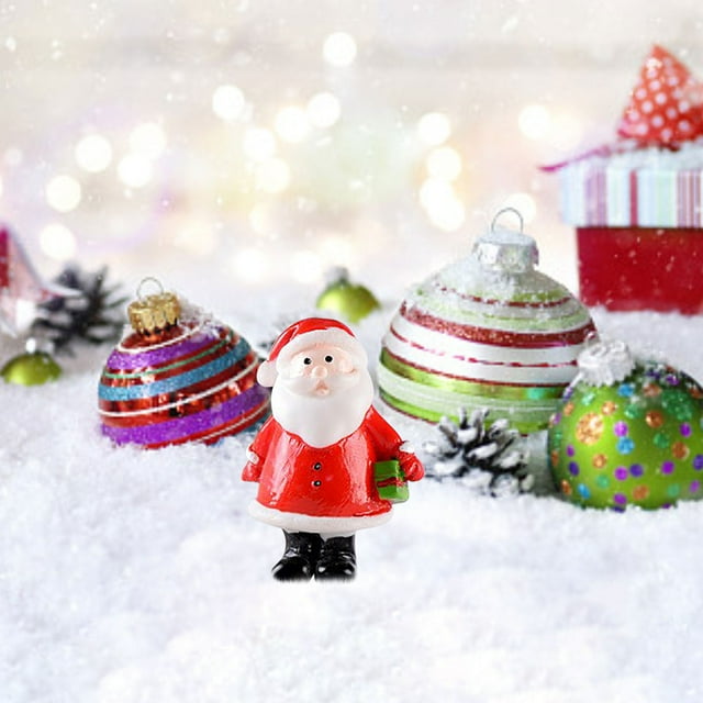 Christmas Miniature Figurines, Mini Resin Santa Decoration For DIY Christmas Decoration