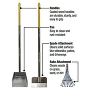 Four Paws Wee-Wee Dog Poop Rake, Spade & Pan, Black Metal & Wood Pooper Scooper Set, SM