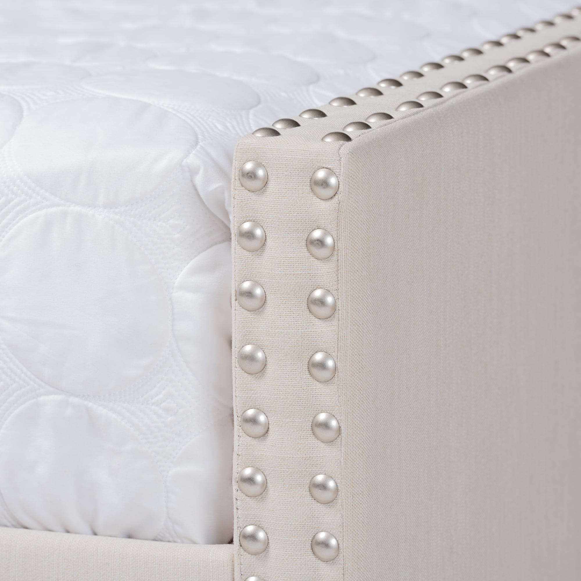 Baxton Studio Haylie Modern and Contemporary Beige Fabric Upholstered Full Size Daybed