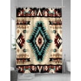thumbnail image 5 of Abstract Ethnic Style Shower Curtain, Retro Brown Red Weaving Pattern Waterproof Shower Curtain Set with 12 Hooks Lightweight Washable Fabric Shower Curtains for Bathroom 72x84 Inches, 5 of 6