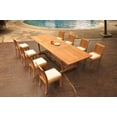 thumbnail image 4 of Grade-A Teak Dining Set: 8 Seater 9 Pc: 118" Double Extension Mas Rectangle Trestle Leg Table And 8 Lagos Armless Chairs WholesaleTeak #WMLG20, 4 of 4