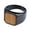 Brown, variant on Men's Stainless Steel Personality Simple Vintage Square Large Brown Gemstone Biker Ring Statement Band Black Size 13