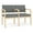 Gray, variant on Lenox Wood Reception Waiting 2-Seat Tandem Seating / Natural Wood / Blue