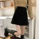 thumbnail image 3 of 2024 Nuevo Mini Vestido Línea A Estilo Coreano Forma De Pera Suéter De Cuerpo Plisado Falda De Color Café Para Mujeres Otoño/Invierno, 3 of 4