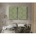 thumbnail image 2 of PixonSign Canvas Print Wall Art Green and Brown Circular Woven Pattern Abstract Shapes Drawings Modern Art Contemporary Colorful Multicolor Ultra for Living Room, Bedroom, Office - 24"x36"x2, 2 of 5