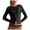 Black, variant on Womens Casual Lightweight Ribbed Knit Long Sleeve Tops Crewneck Button Down Shirt (Black, XL)