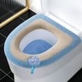 thumbnail image 3 of Honmine Knitted Thicker Toilet Seat Cover with Handle Bathroom Soft Toilet Seat Covers Pads Stretchable Comfortable Toilet Seat Cushion All Seasons, 3 of 5
