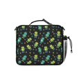 thumbnail image 3 of Robot and Gears Black Pattern Insulated Lunch Bag with Shoulder Strap and Bottle Holder,Bento School Lunch Bag Box,11x9.5x3.5 Inches, 3 of 5
