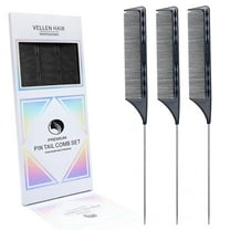 VELLEN HAIR® ULTIMATE PIN TAIL COMBS 3 PACK - BLACK