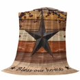 thumbnail image 6 of Texas Star Vintage Blanket Soft Cozy Warm Throw Blanket for Couch, Plush Fuzzy Flannel Fleece Blankets for Sofa, Berry Burnt Orange Brown Wooden Bed Blankets Lightweight Gifts for Women, 32"x48", 6 of 9