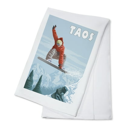 Mexican Kitchen - Taos, New Mexico - Jumping Snowboarder - Lantern Press Poster (100% Cotton Kitchen Towel)