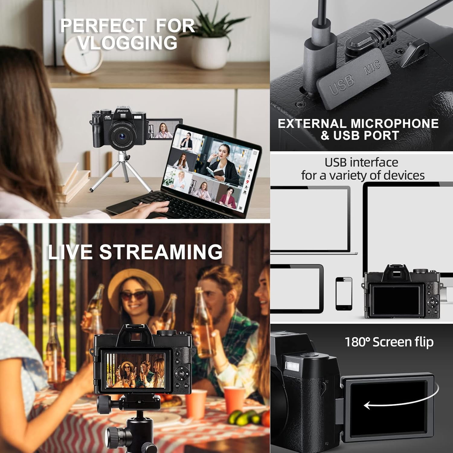 HHD 4K 48MP Digital Camera