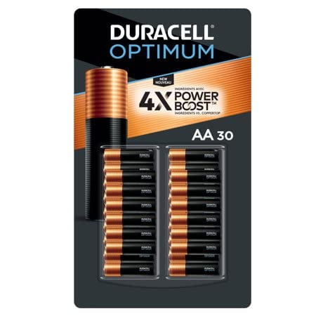 Pilas Duracell Optimum Coppertop AA de 1,5 V, 30 unidades