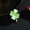 thumbnail image 2 of New Autumn and Winter Clothing Trend Niche Versatile Cardigan Anti-light Fixed Clothes Pin Opal Lucky Grass Brooch, 2 of 14