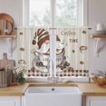 thumbnail image 2 of Coffee Gnomes Kitchen Curtains, Brown Buffalo Plaid Check Farmhouse Light Filtering Window Curtain Panels, 2Pcs Rod Pocket Window Treatments Set for Study Room Bathroom Bedroom 52x54 Inches, 2 of 9