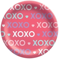 Amscan Lovely Hearts 8.5 Inch Valentine’s Day Paper Plates 8 Ct Disposable Round Plates for Love-Themed Party