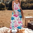 thumbnail image 2 of Flamingo Pattern Design Sleeveless Dress Woman Fashion Long Dresses Women's Summer Suit Dress 2025, 2 of 7