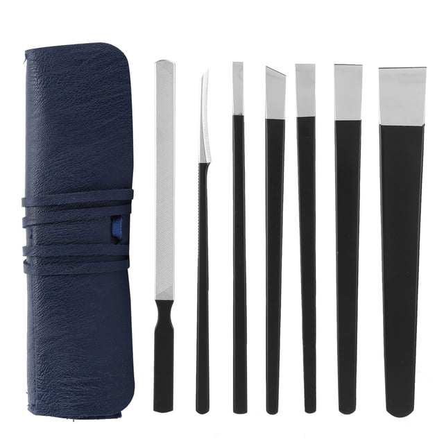 Juego de 7 cuchillos de pedicura de acero inoxidable para uñas encarnadas, kit profesional para pedicura de pies.