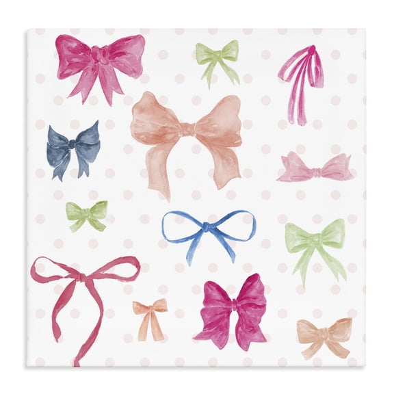Stupell Industries Cottage Colored Bows on Plaid Canvas Art, 17 x 17, by Lucille Price