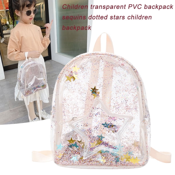 Mochila pequeña para niños bolsa de viaje de PVC transparente purpurina Ehuebsd estrellas mochilas escolares de viaje 2021